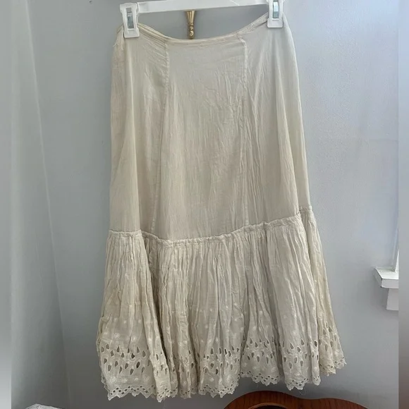 Antique Edwardian Cotton Maxi Skirt - Picture 1 of 1
